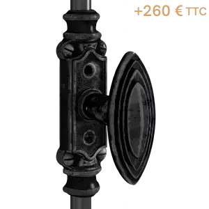 Crémone en fer patiné